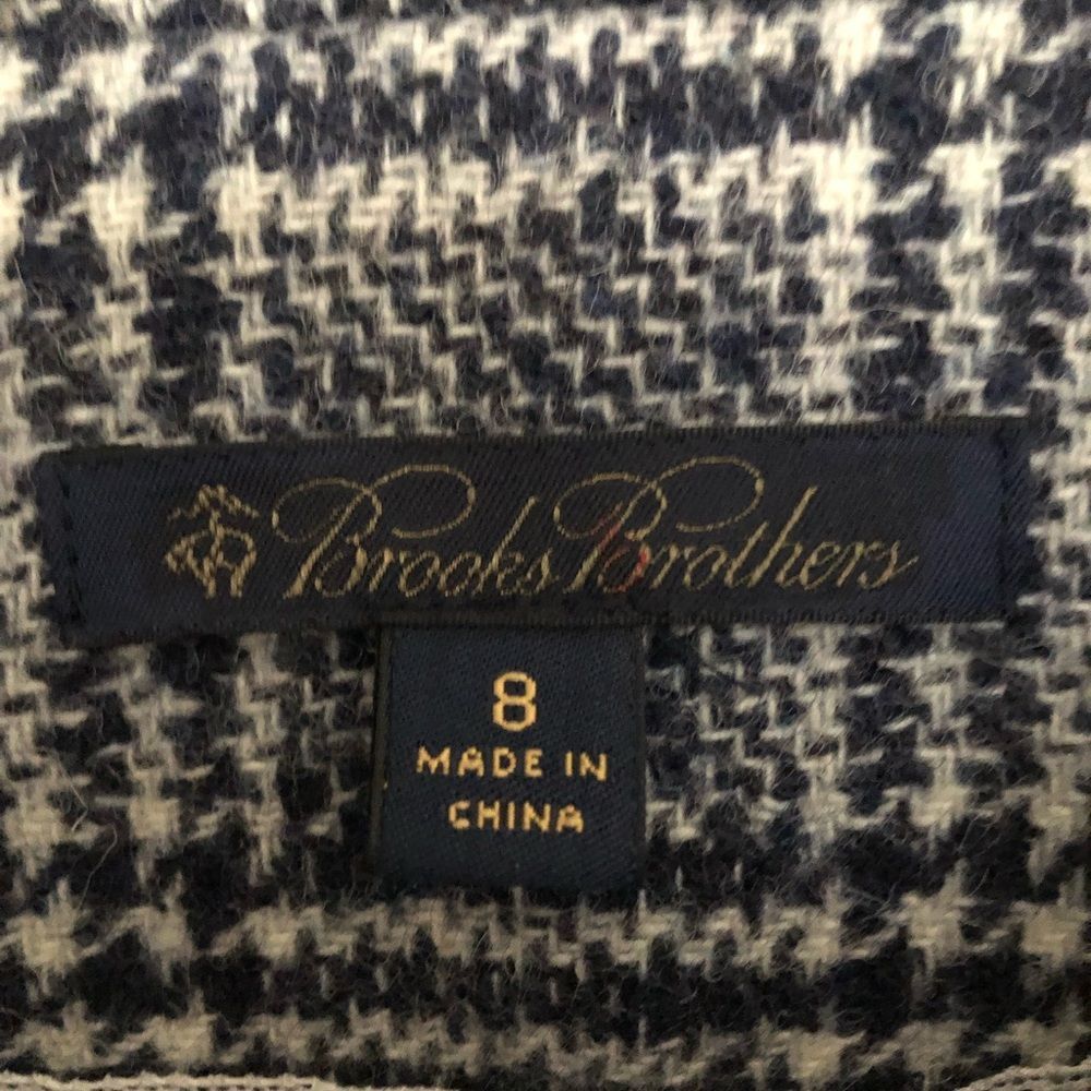 Brooks Brothers Black and White Plaid Wool Blend Blazer - Picture 2 of 7